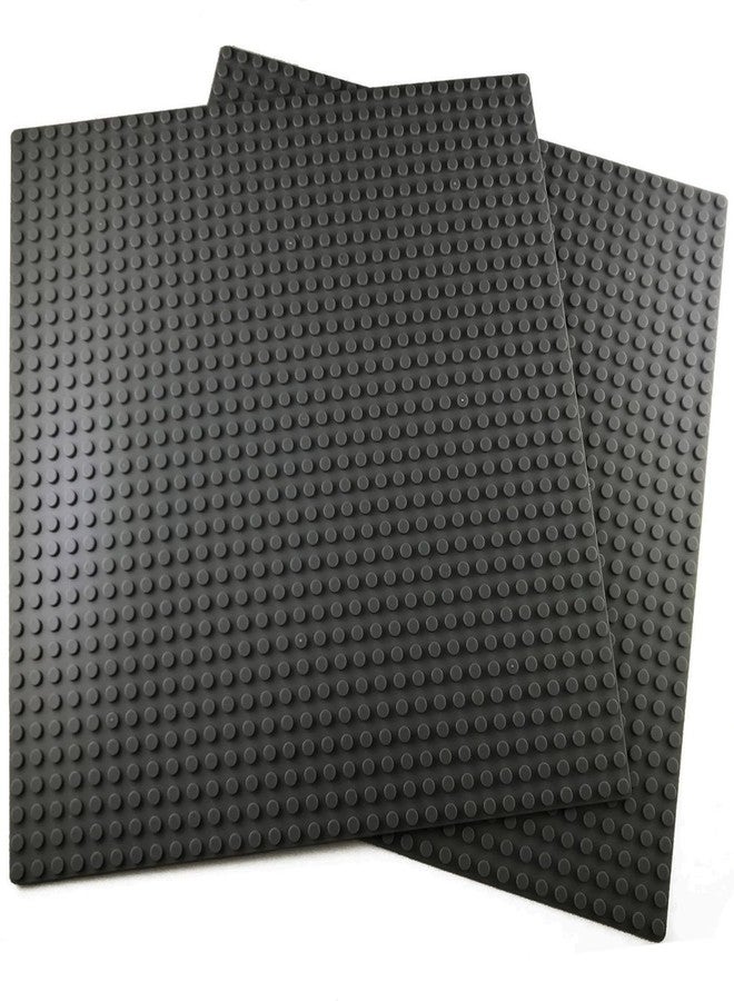 Apostrophe Games Building Blocks Base Plates Compatible with All Major Brands - 2 Pack, 10-1/16" x 10-1/16" Inches Baseplate for Building Bricks - Durable and Sturdy (2X Dark Gray)